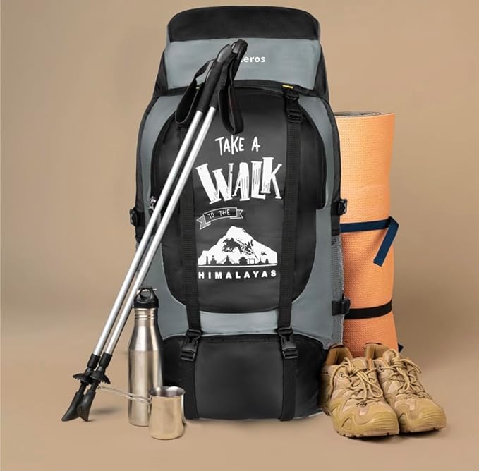 60L Hiking Backpack for Men & Women | Waterproof Trekking Rucksack with Shoe Compartment, Rain Cover, Waist Belt, & Multiple Pockets – Travel, Camping, Outdoor Bag