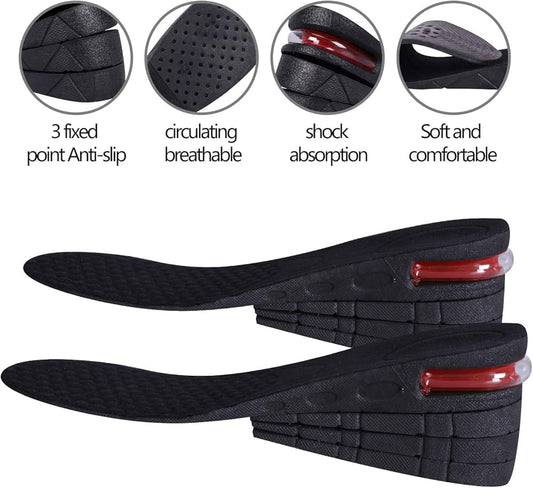Height Increase insoles Form Full Length Regular Shoe Insole (Black)