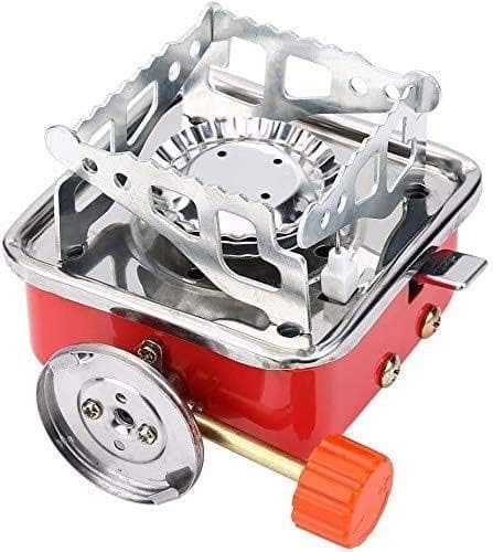 Camping Stove Gas Stove Folding Furnace Portable Square-Shaped Gas Butane Burner Camping Picnic Folding Stove Camping Hiking Picnic Cookout, Alloy Steel