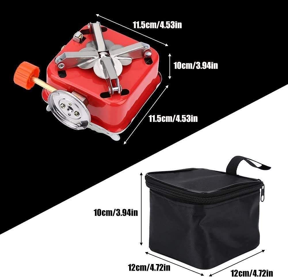Camping Stove Gas Stove Folding Furnace Portable Square-Shaped Gas Butane Burner Camping Picnic Folding Stove Camping Hiking Picnic Cookout, Alloy Steel