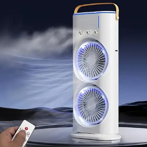 Double Fan Portable AC - 360°Adjustment & USB Powered