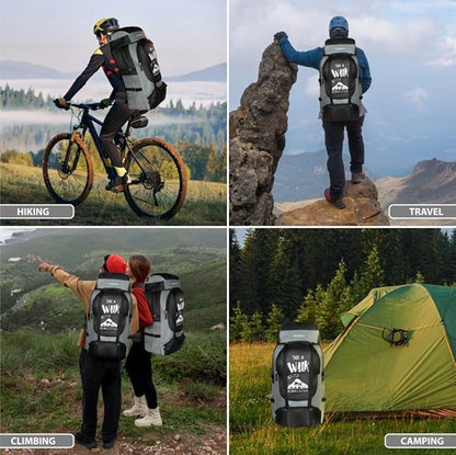 60L Hiking Backpack for Men & Women | Waterproof Trekking Rucksack with Shoe Compartment, Rain Cover, Waist Belt, & Multiple Pockets – Travel, Camping, Outdoor Bag