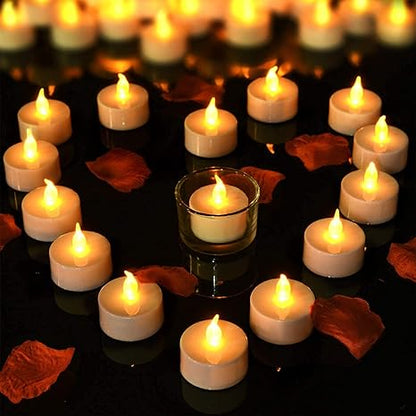 Amster Electric Tea Lights - Realistic Flameless LED Tealight Candles with Warm White Light for Home Décor, Wedding, Party, Diwali, Ganpati, Navratri, Anniversary Decor (Pack of 6)