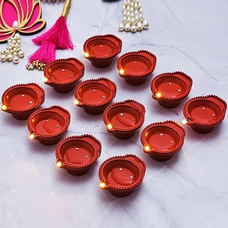 Water Sensor LED Light Diyas for Home Decoration, Floating Electric Flameless & Smokeless Candle for Home Decor, Diwali Festivals Decoration, Christmas, New Year Home Decor (Pack of 6)