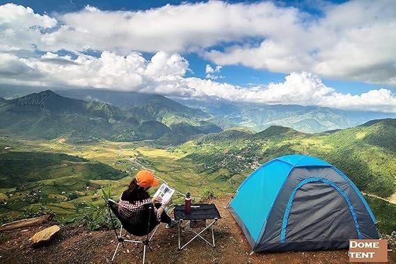 Picnic Hiking Camping Portable Waterproof Dome Tent for 2 Person Waterproof with Bag