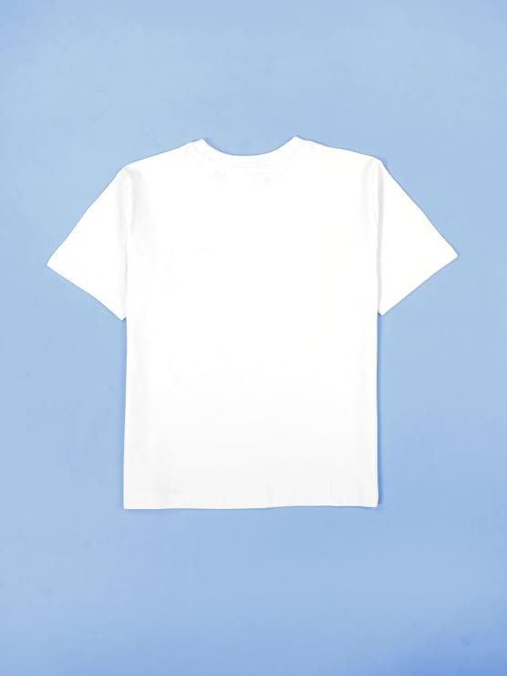 Kiddopanti Unisex Freedom Printed Drop Shoulder Half Sleeve Round Neck Tee